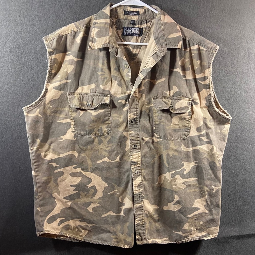 Canyon Guide men Camo vest 2x field fishing hunting Cotton safari cargo utility